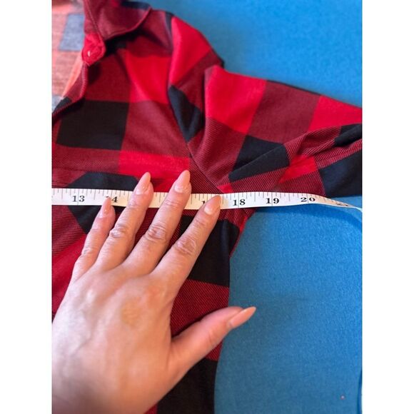 Staple Item Rue 21 Classic Plaid Blouse, Button down Small, Red and Black - Picture 6 of 8